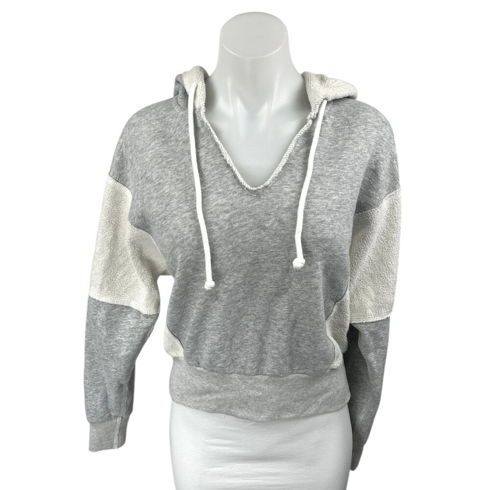 Abercrombie & Fitch Soft A&F Gray Colorblock Hoodie Hooded Sweatshirt Top Sz XS